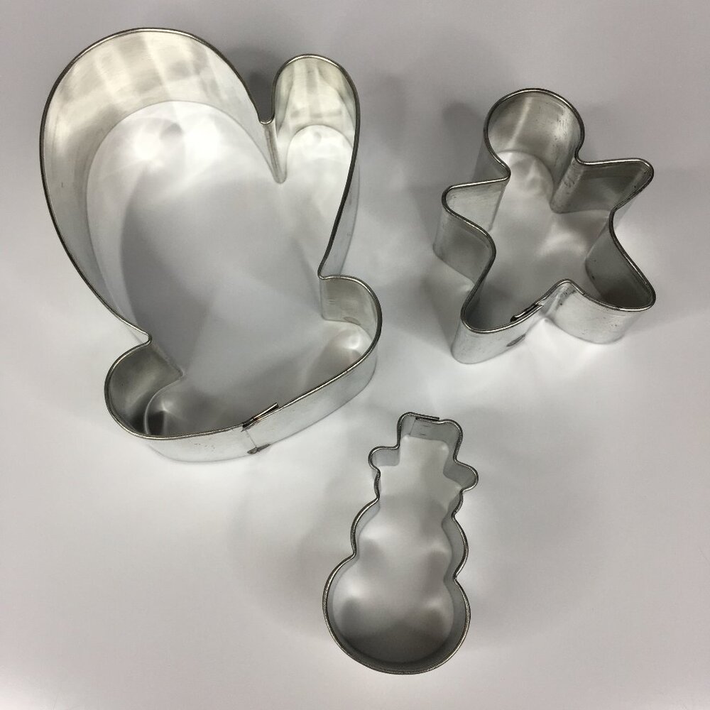Stainless Steel Christmas Holiday Cookie Cutters Mitten Gingerbread Man Snowman
